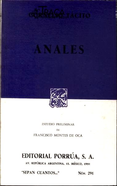 Anales: Estudio Preliminar de Francisco Montes de Oca