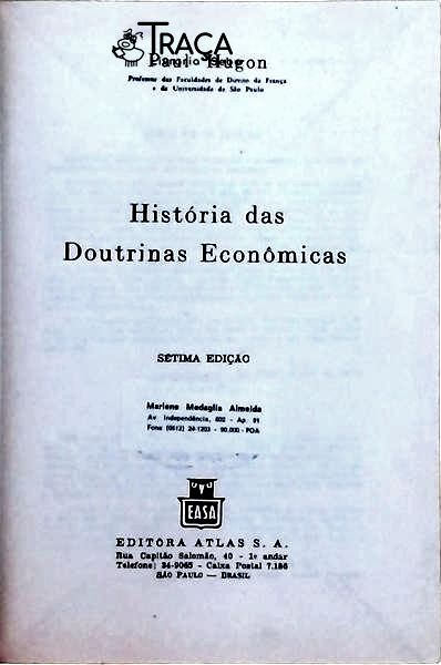 História das Doutrinas Econômicas