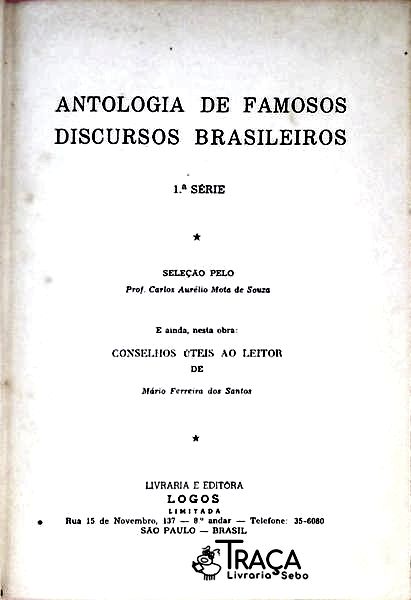 Antologia De Famosos Discursos Brasileiros