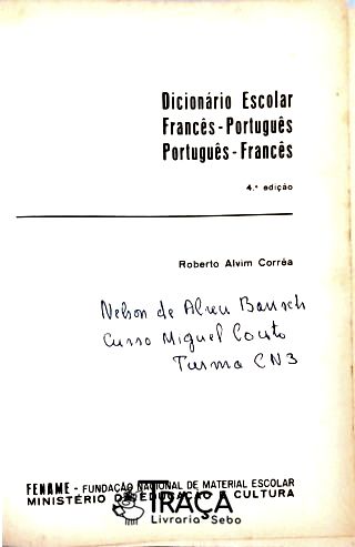 Dicionário Escolar Francês-português