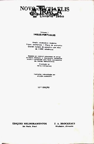 Novo Michaelis Dicionário Ilustrado Inglês-português - em 2 Volumes