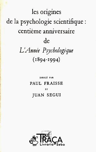 Les Origines de La Psychologie Scientifique