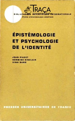 Épistémologie Et Psychologie de Lidentité
