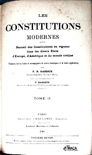 Les Constitutions Modernes - Tome Ii