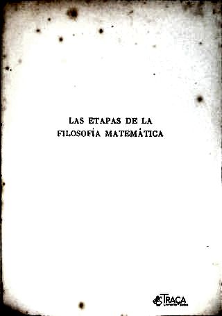 Las Etapas de la Filosofía Matemática