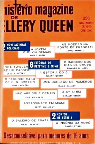 Mistério Magazine de Ellery Queen Nºs 256, 257 e 258