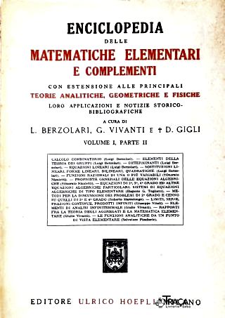 Enciclopedia Delle Matematiche Elementari e Complementi - Vol. 1 Parte 2