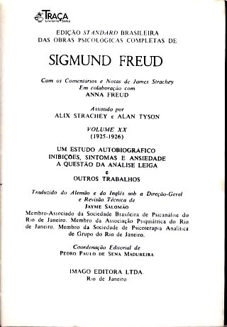 Um Estudo Autobiográfico - Inibições, Sintomas e Ansiedade - a Questão da Análise Leiga