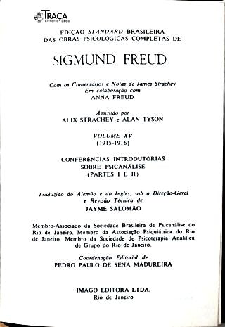 Conferências Introdutórias Sobre Psicanálise - Volume Xv e Xvi (1915-1916)