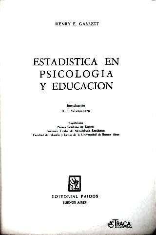 Estadística En Psicologia Y Educación