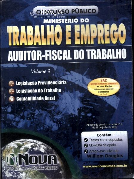 Ministério do Trabalho e Emprego Vol 3 (2013 - Não Inclui Cd)