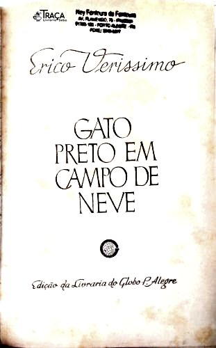 Gato Preto em Campo de Neve (dedicatoria autografada)