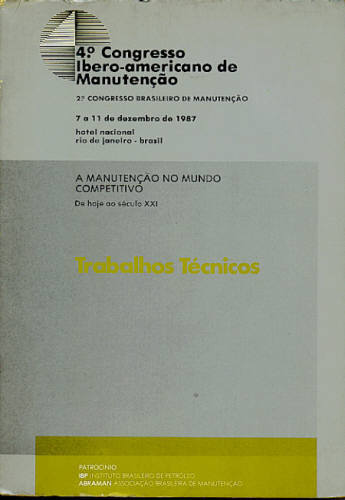 4 CONGRESSO IBERO-AMERICANO DE MANUTENÇÃO