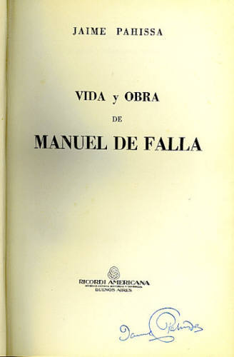 VIDA Y OBRA DE MANUEL DE FALLA