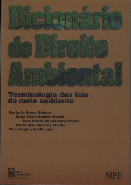 Dicionário De Direito Ambiental (1998-contém Cd)