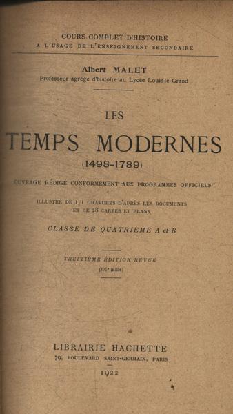 Les Temps Modernes 1498 - 1789