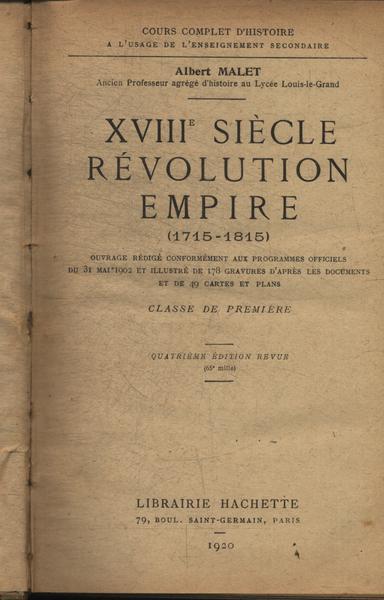 Xviiie Siècle Révolution Empire