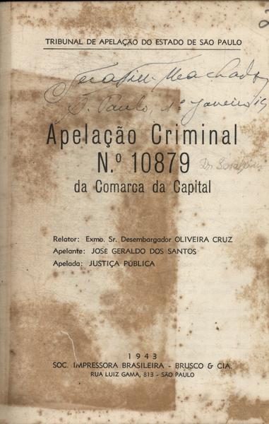Apelação Criminal Nº 10879 Da Comarca Da Capital