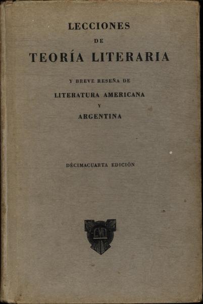 Lecciones De Teoría Literaria