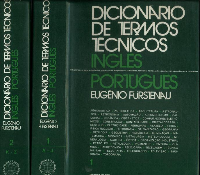 Dicionário De Termos Técnicos Inglês-português (2 Volumes - 1978)