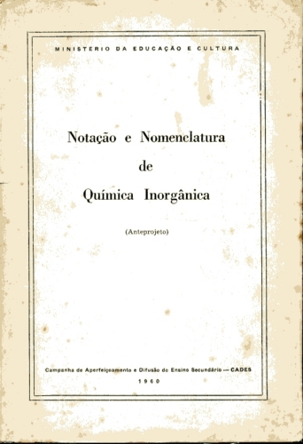 Notação e Nomenclatura de Química Inorgânica