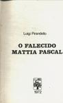 O Falecido Mattia Pascal