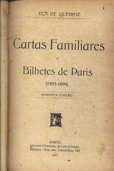 Cartas Familiares E Bilhete De Paris (1893-1896)