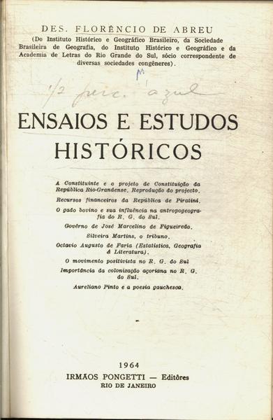 Ensaios E Estudos Históricos