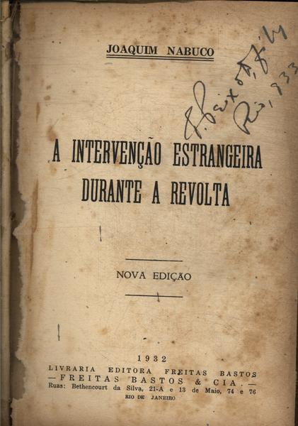 A Intervenção Estrangeira Durante A Revolta