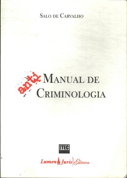 Antimanual De Criminologia