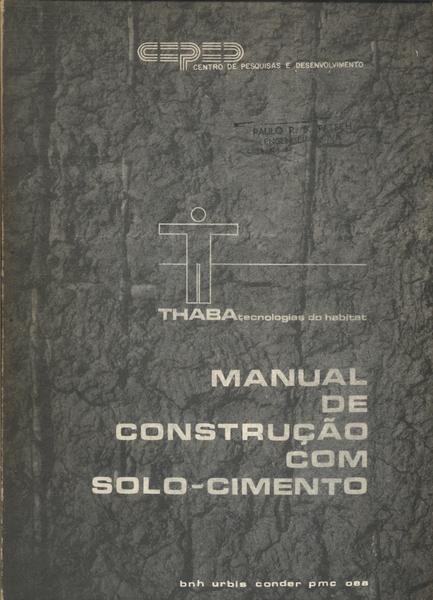 Manual De Construção Com Solo-cimento