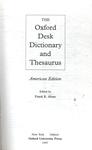 The Oxford Desk Dictionary And Thesaurus (1997)