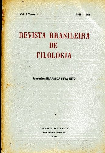 Revista Brasileira de Filologia (Volume 5, Tomos I e II)