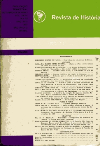 Revista de História (Número 72, vol. XXV)