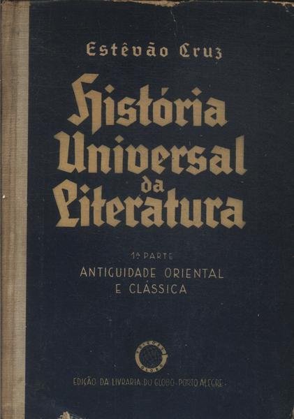 Historia Universal Da Literatura Vol 1