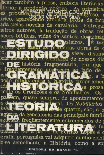 Estudo Dirigido De Gramática Histórica E Teoria Da Literatura