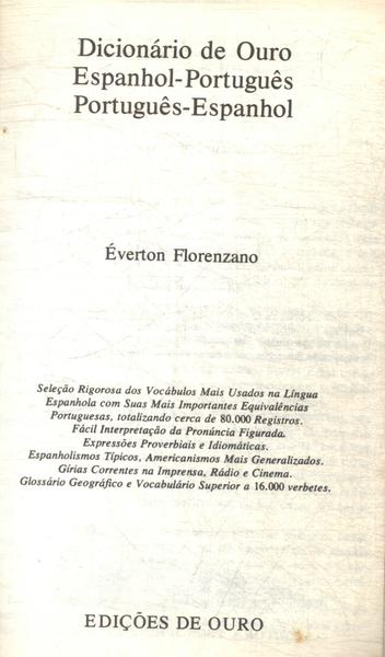 Dicionário De Ouro Espanhol-português Português-espanhol (1975
