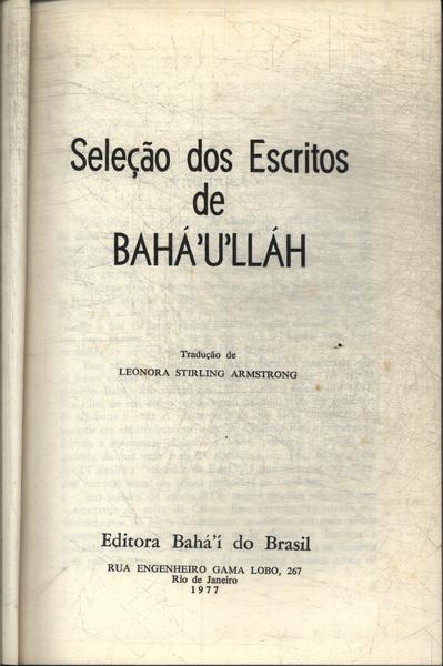 Seleção Dos Escritos De Bahá'u'láh
