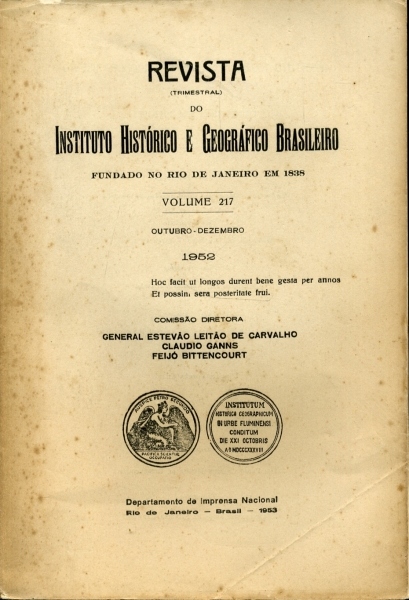 Revista do Instituto Histórico e Geográfico Brasileiro (Volume 217)