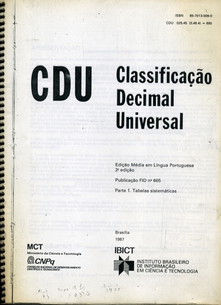 CDU - Classificaçõ Decimal Universal