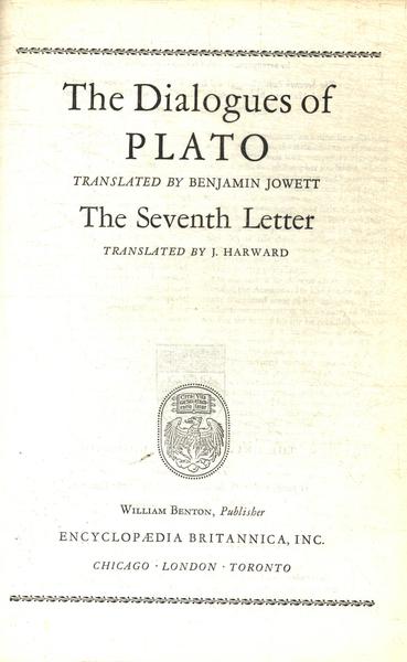 Great Books The Dialogues Of Plato