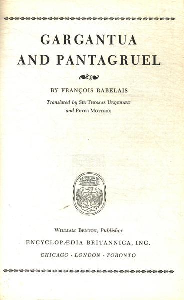 Great Books Gargantua And Pantagruel