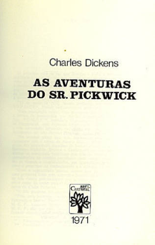 AS AVENTURAS DO SR. PICKWICK
