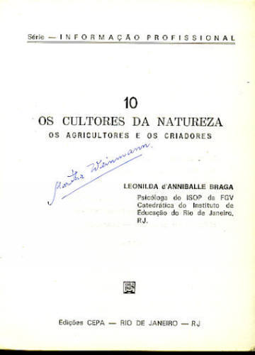 OS CULTORES NA NATUREZA