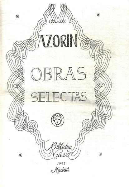 Obras Selectas De Azorin