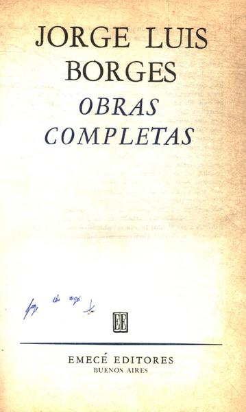 Obras Completas De Jorge Luis Borges