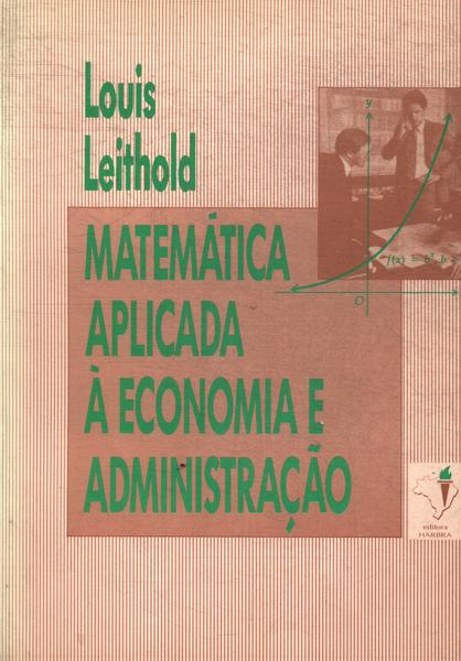 Matemática Aplicada À Economia E Administração (1988)