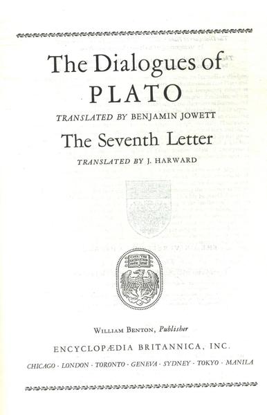 Great Books The Dialogues Of Plato