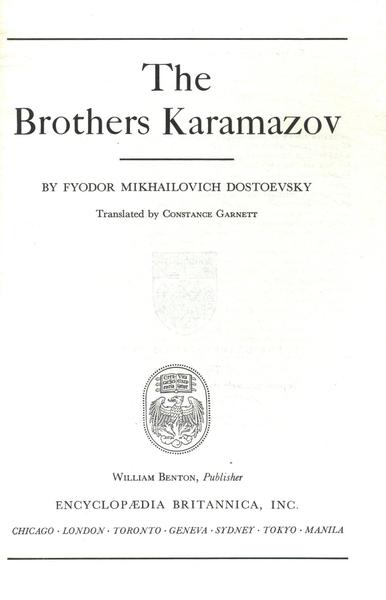 Great Books The Brothers Karamazov