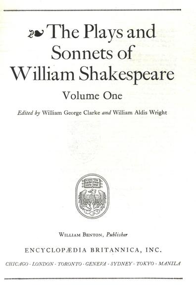 Great Books The Plays And Sonnets Of William Shakespeare (2 Volumes)